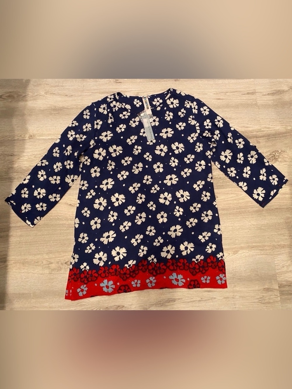 VIVANTE casual printed long sleeve beach resort vacation style coverup/M - Picture 2 of 9
